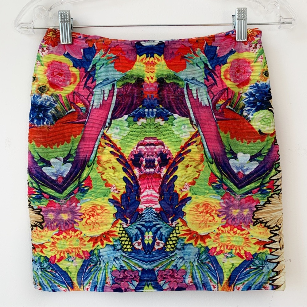 LF Millau Iris Print Bandage Mini Skirt